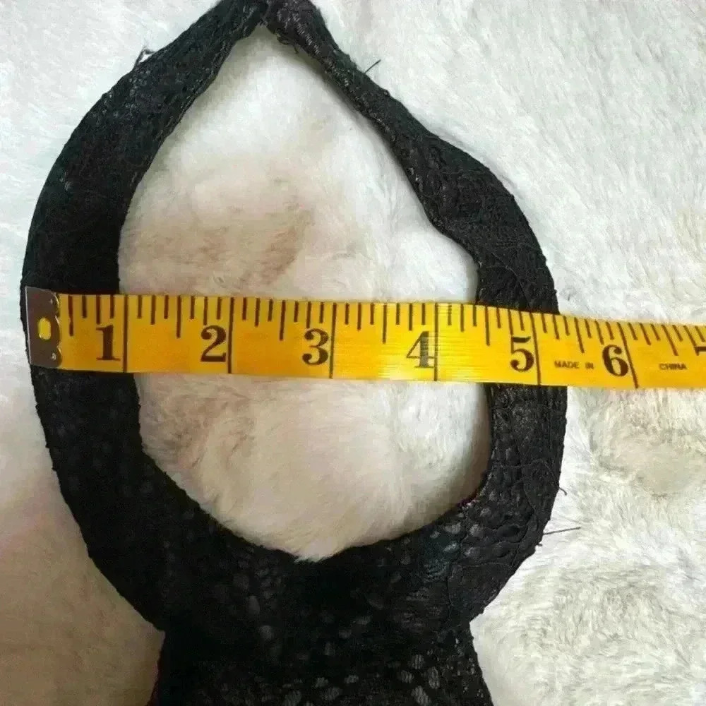 Black Maxi Flare Halter Dress Lace Bodice Size S - Picture 5 of 16